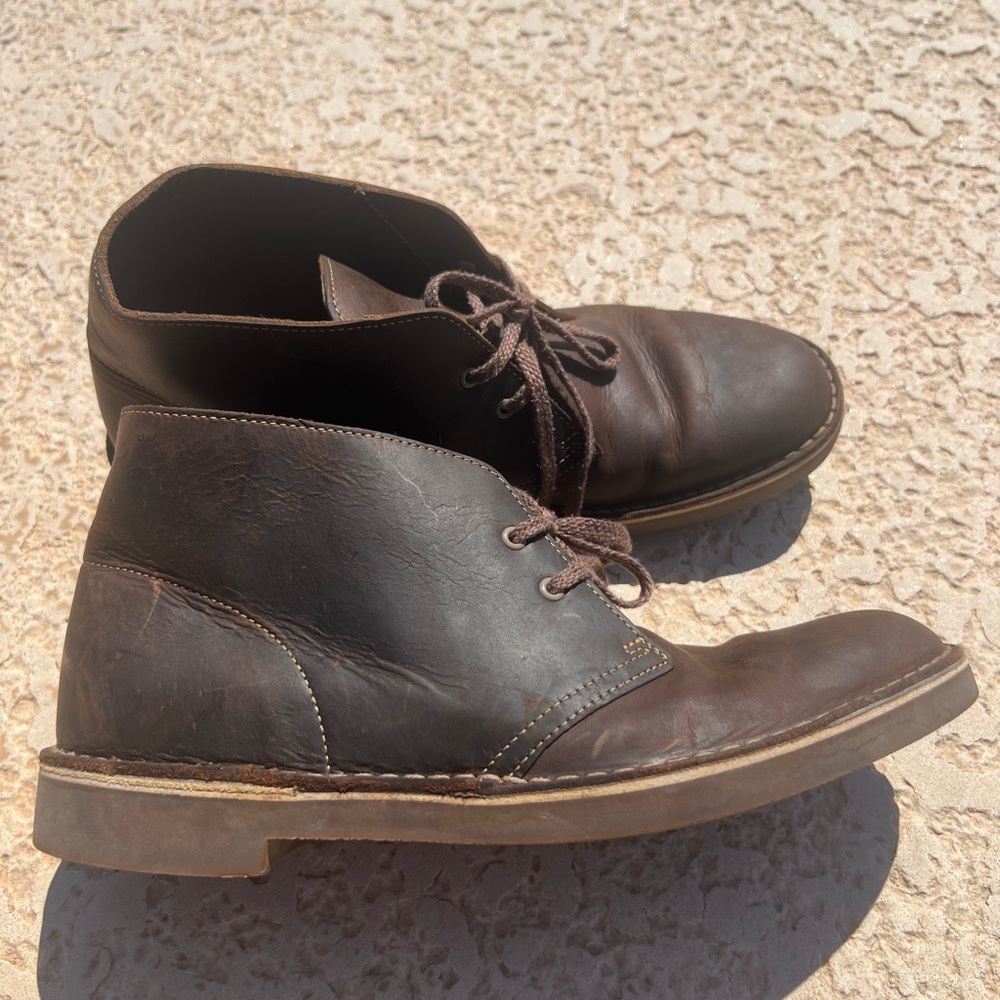 Clarks Men's size 9.5 Leather Ankle Boots Bushacre 3